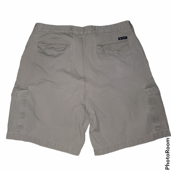 Chaps Men's Khaki Cargo Shorts Front and Back Pockets Deep Leg Pockets 408 - Picture 4 of 6